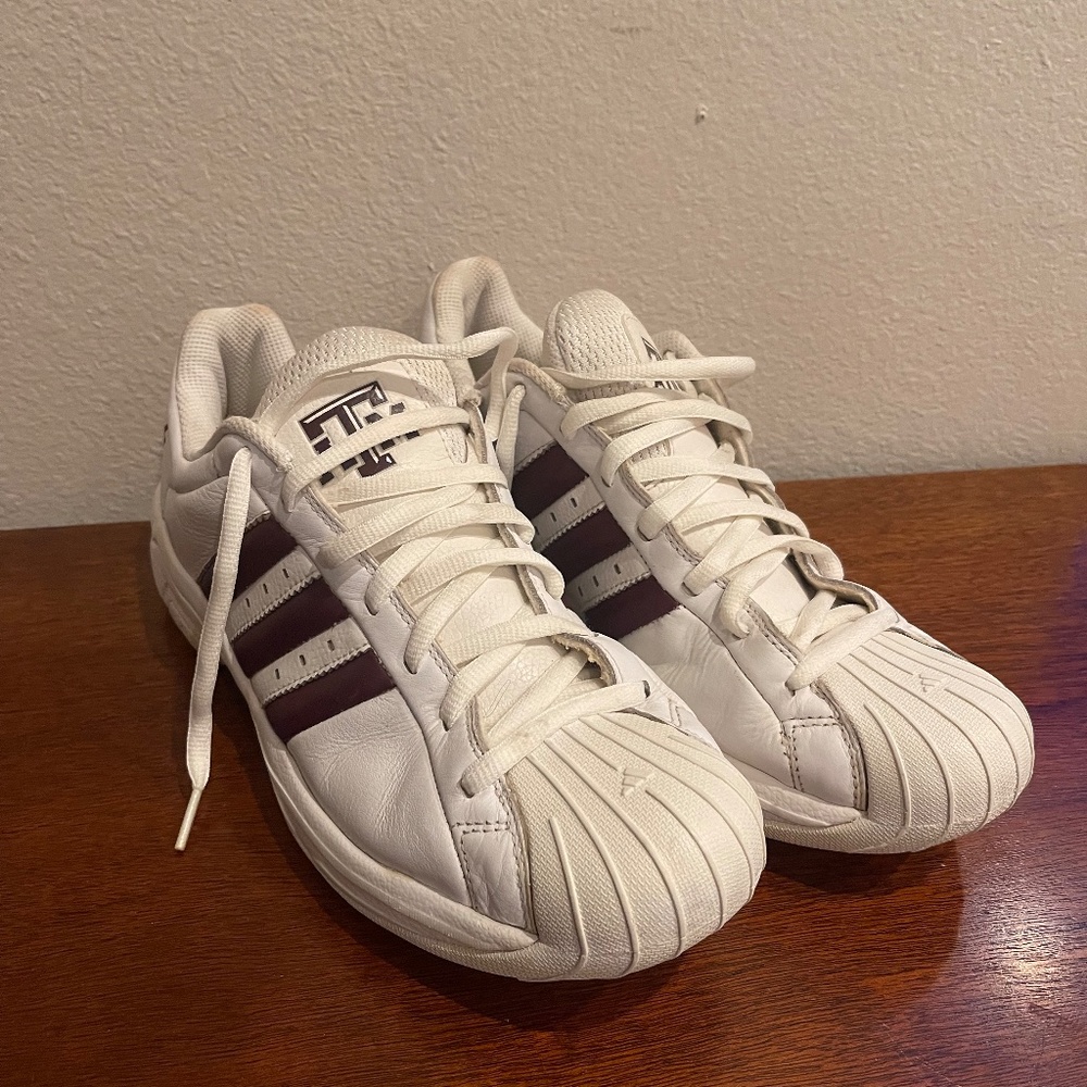 ADIDAS Texas A&M Basketball Shoes Shell Toe Adiprene Torsion